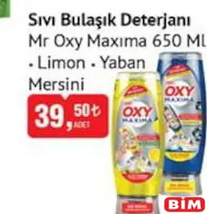 MR OXY MAXİMA SIVI BULAŞIK DETERJANI ÇEŞİTLERİ 650 ML